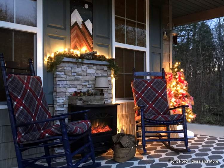 Our Christmas porch - cabin style