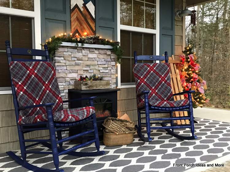Our Christmas porch - cabin style