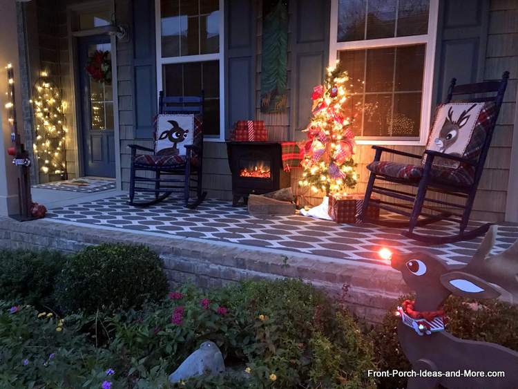 Our Christmas lights on our porch