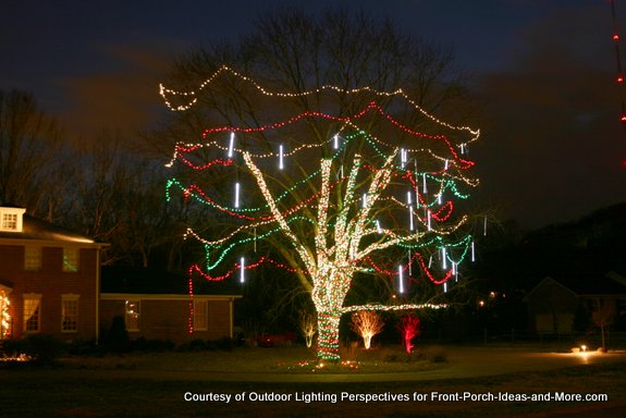 outdoor christmas light tree ideas