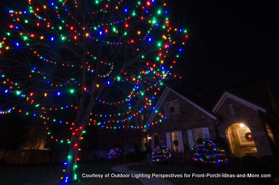 outdoor christmas light tree ideas