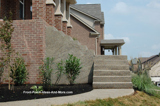 finished concrete porch steps