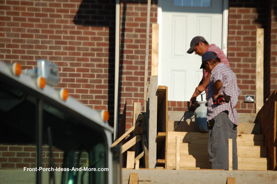 concrete retardant being sprayed over concrete