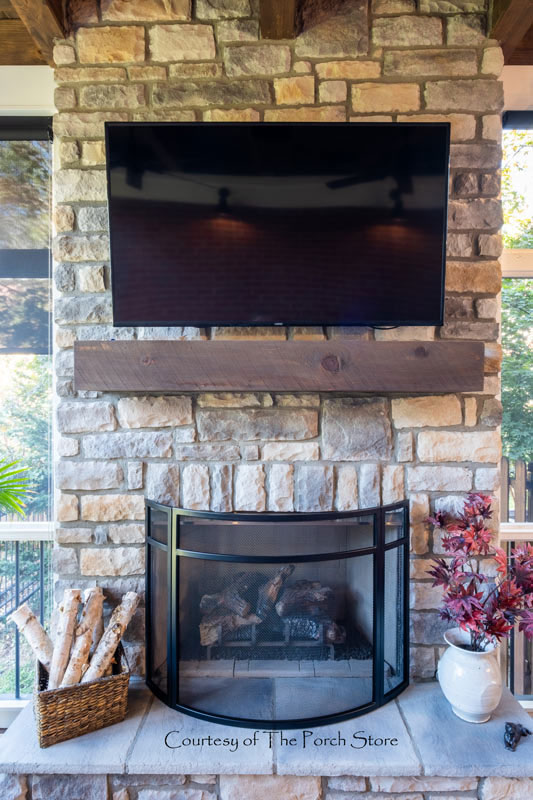 custom made fireplace mantel by The Porch Company