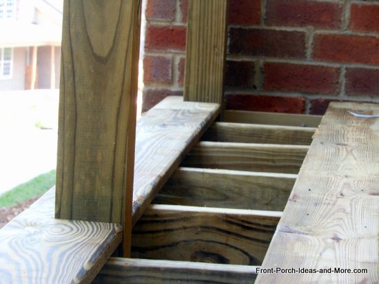 deck boards notched and attached to joists