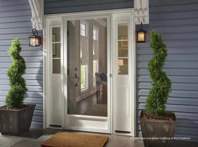 elegant screen door on front porch