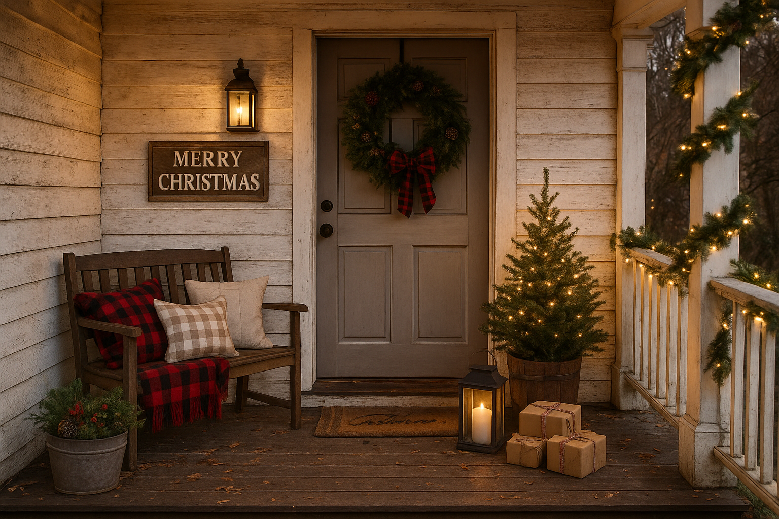 Apartment Porch Christmas Decorating Ideas
