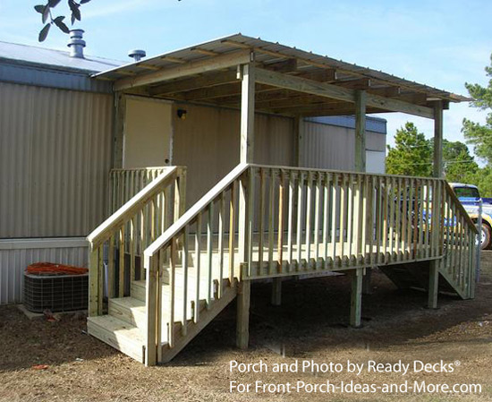 Flat roof porch on mobile home