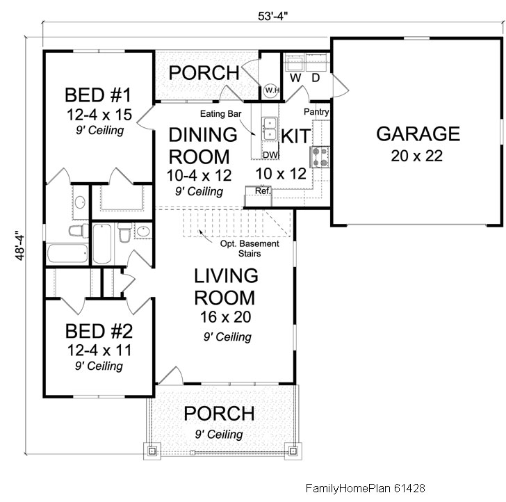 Small House Floor Plans Country, Small House Plans With Porches On Front And Back