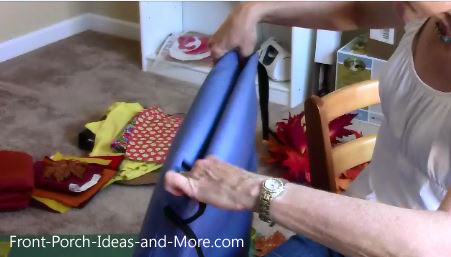 Fold the top down neatly and sew across the edge.