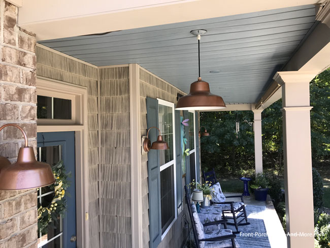 painted front porch lights