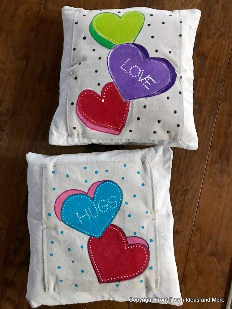 diy heart pillow toppers for Valentine month