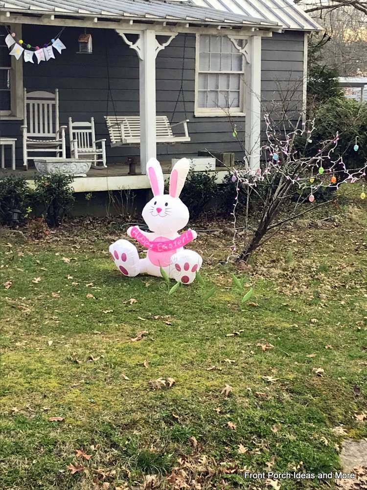 inflatable Easter bunny in front yard