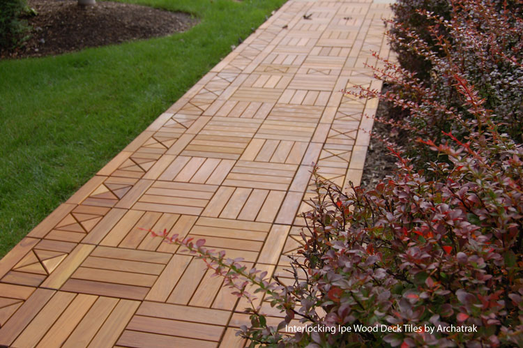 interlocking deck tiles as a walkway