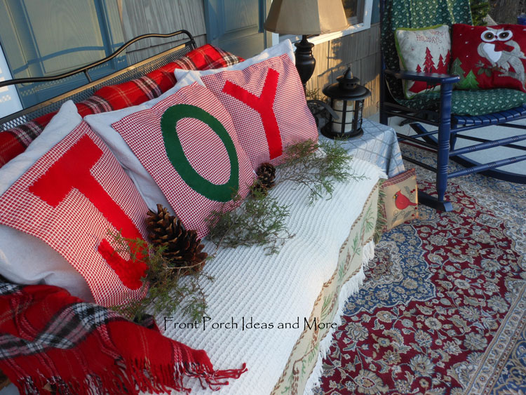 J-O-Y Christmas pillow toppers