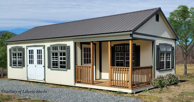 side porch shed by Liberty Sheds