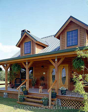 log home porch 9