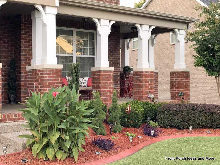 lovely brick porch and gardens