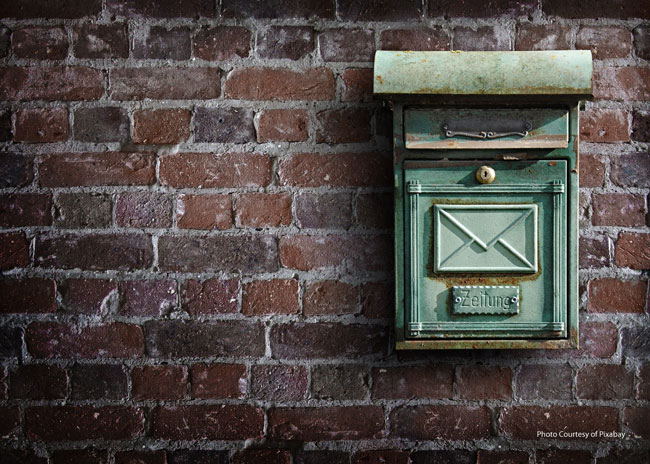 mailbox on front porch