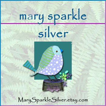 mary sparkle silver etsy shop logo