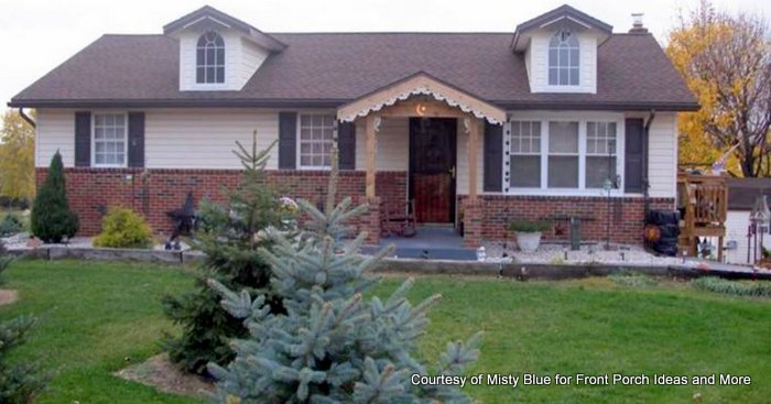 front porch with hip style roof design