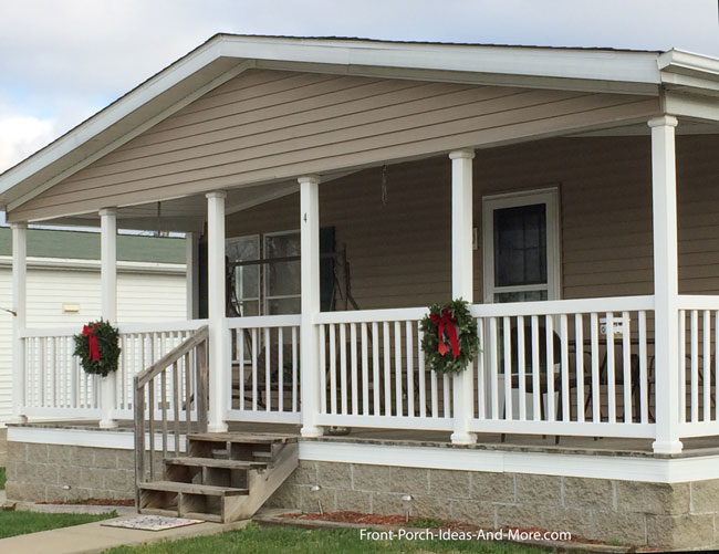 mobile home porch design with end gable roof