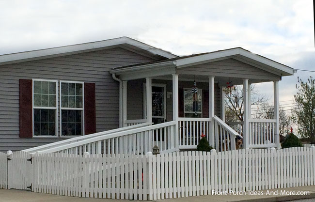 mobile home porch design with gable on end of mobile home