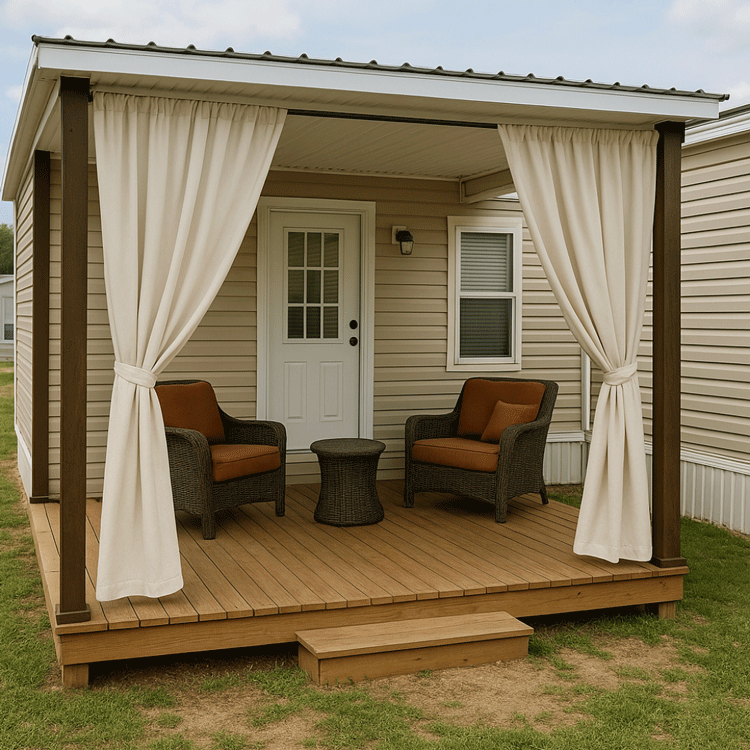 creating privacy on a mobile home porch