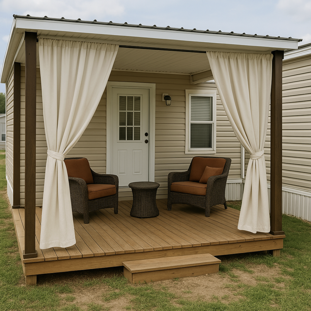 creating privacy on a mobile home porch