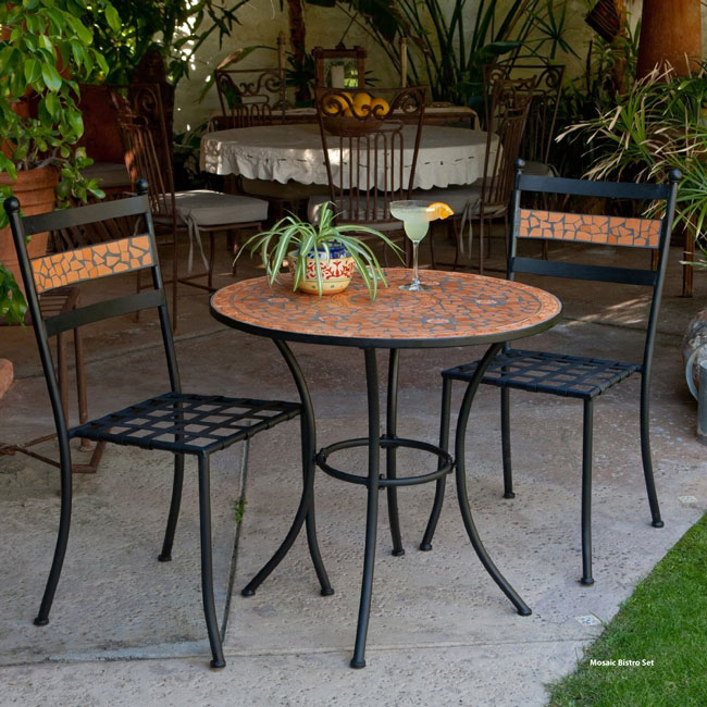 bistro set in front of house