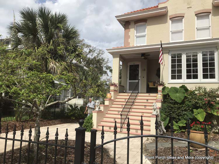 St. Augustine FL home with wide porch steps
