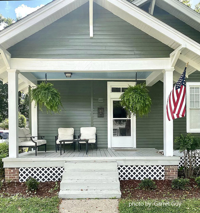 charming open front porch