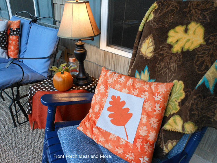 orange and blue autumn porch