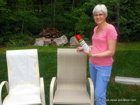 the before chair and one that has been masked