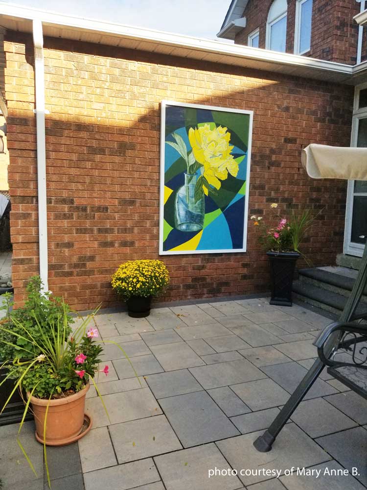 outdoor artwork flower on patio porch