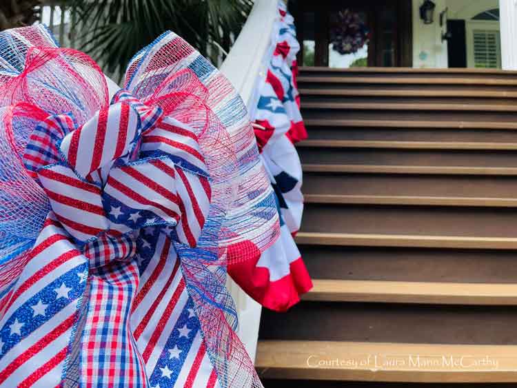 Laura's patriotic porch steps