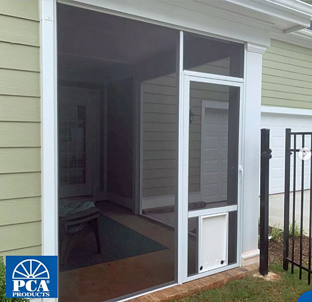 screen door with dog door by PCA Products