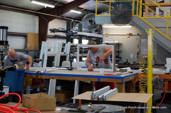 PCA Products employees making handcrafted aluminum screen doors
