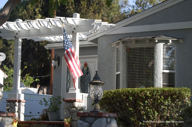 Pergola roof over small porch