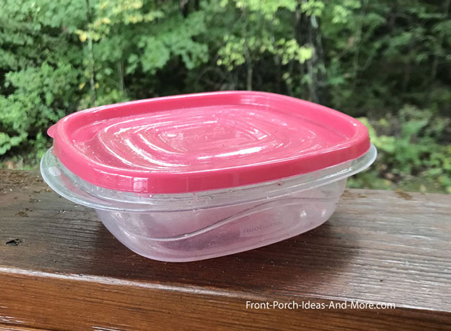plastic container from dollar store