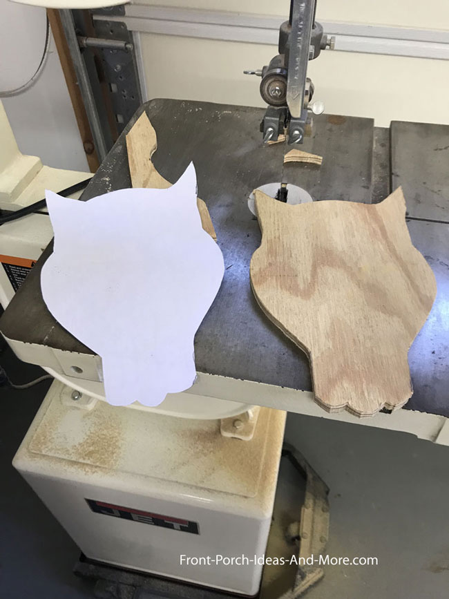 owl cut from plywood