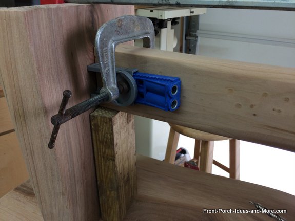 using pocket holes to attach leg brace
