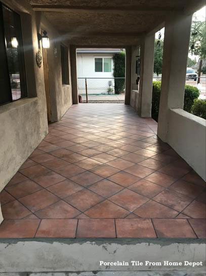 Porch Tiles Ideas And Designs, Outdoor Patio Tiles Over Concrete Home Depot