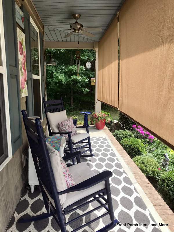 blinds on our porch keep the heat at bay