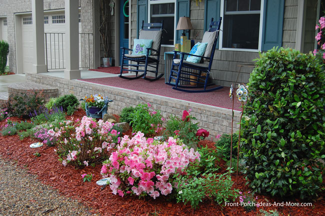 floral landscaping for front porch