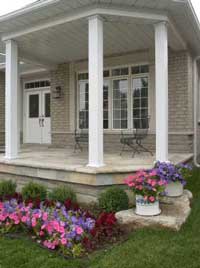 beautiful columns on porch