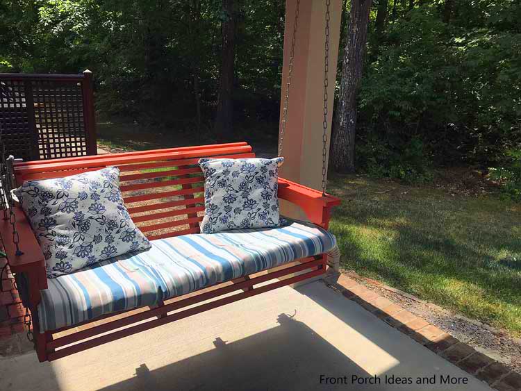Our summer porch with a dragonfly theme