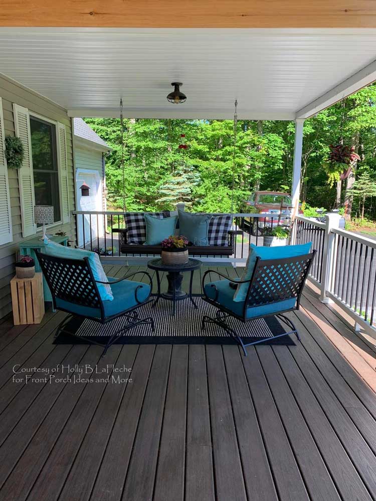 Holly's porch swing and chairs on her awesome front porch