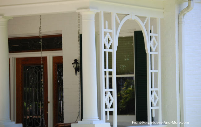 privacy trellis on front porch