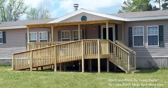 Porch with accessible wheelchair ramp